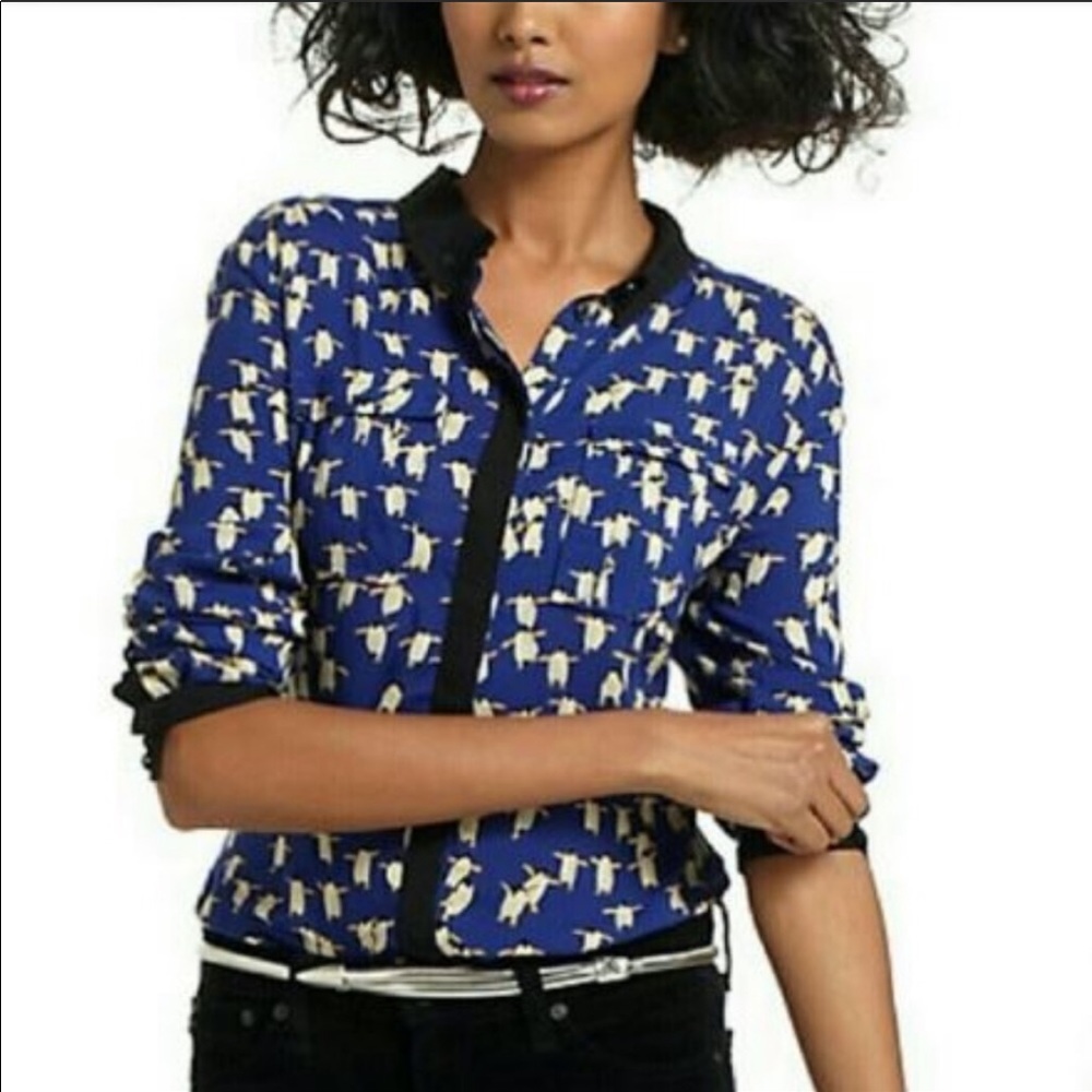 Anthropologie Maeve Bagatelle Penguin top